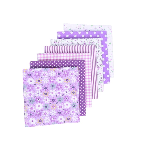 Yuarrent Paquete de 7 piezas de tela de algodón puro para costura, patrón surtido, tela con estampado para accesorios, gris, 25x25cm Artesanía Café 25*25cm