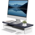 thumbnail image 1 of Monitor Stand - Acrylic Dual Monitor Riser . Acrylic Monitor stand with Storage Organizer for Computer Laptop Printer TV Oak, 1 of 7