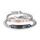 thumbnail image 1 of Pulseras para parejas en paquete de 2, juego a juego para hombres y mujeres, joyería de acero inoxidable, pulsera de cadena para parejas, regalo para amantes, 1 of 5