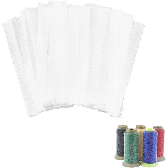 100Pcs Sewing Thread Net Cosmetic Brush Protective Nets Mesh Spool Saver Huggers for Different Sizes of Sewing Quilting Winding Embroidery Machines White 3.94x0.39inch
