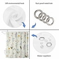 thumbnail image 3 of Spring Floral Shower Curtain Set - 72" x 78" Washable Bathtub Curtain with 12 Hooks, Summer Botanical Sage Green Striped Waterproof Fabric Stall Shower Curtains for Bathroom/Bathtub Décor, 3 of 6