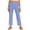 Blue, variant on Women's Checkered Straight Leg Pants - Elastic Waist Casual Trousers, Loose Fit Plaid Pattern for Daily Wear,Red M