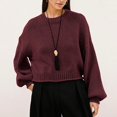 thumbnail image 2 of Teylalorva Women's Sweater Crew Neck Plain Long Sleeve Knit Pullover Essential Basic For Closet Wine Size S, 2 of 7