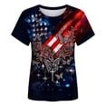 thumbnail image 3 of FASHOFT 4th of July Shirt Women American Flag Patriotic T-Shirts Striped Stars Stripes Graphic Shirt Summer Casual Tops Blue XXL, 3 of 3