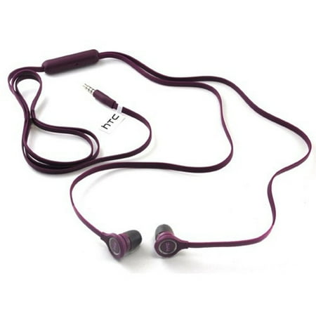 Droid Razr M Ear Speaker Purple Flat Wired Earphones OEM Earbuds Mic Compatible With Motorola Moto X G5S Plus, Droid Ultra RAZR MAXX HD M - Nokia 6 - Samsung Mega 6.3, Galaxy Stardust Sol S4 Active (GT-i9295) S3 ()