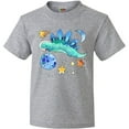 thumbnail image 3 of Inktastic Stegosaurus Space Dinosaur with Stars and Planet Youth T-Shirt, 3 of 5