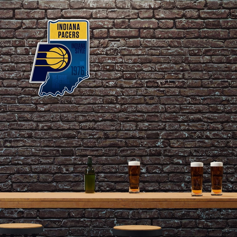 Rico Industries Targa Indiana Pacers - Logo Laserato In Acrilico - 15,2 X 30,5 Cm - Per Auto, Garage O Parete - Prodotto Ufficiale USA - 3