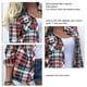 thumbnail image 3 of Camisa a cuadros para mujer Patrón a cuadros casual Bolsillo en el pecho Colores vivos de moda Túnica a cuadros para mujer Rojo S, 3 of 4