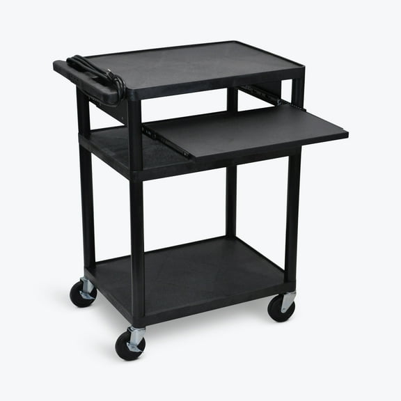 FSE 373-LP34LE-B 34"H AV Cart - Three Shelves Front Pullout