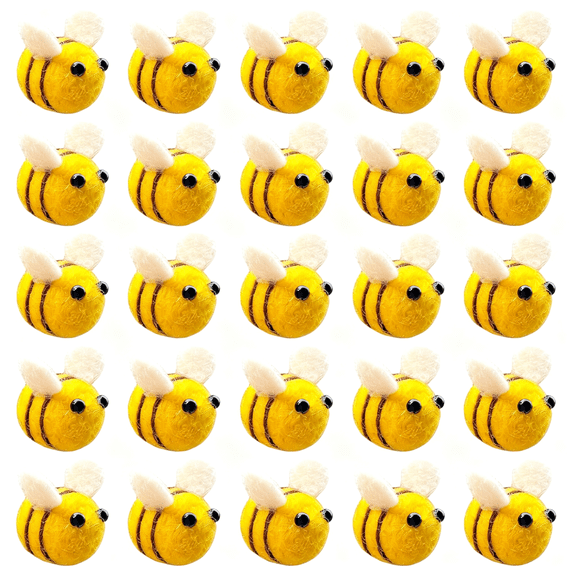 CYFW 25Pcs Wool Felt Bumblebees,For Room Decor&Diy Craft Accessories Bee Craft Balls,Soft Reusable Decor for Rooms,Bee Parties&Wreaths,Easy to Sew Or Stick for All Diy Handmade Crafts.