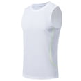 thumbnail image 4 of XFeng Men Round Neck Sleeveless Workout Tank Top, Side Split Quick Dry Athletic Muscle Tee, 4 of 4