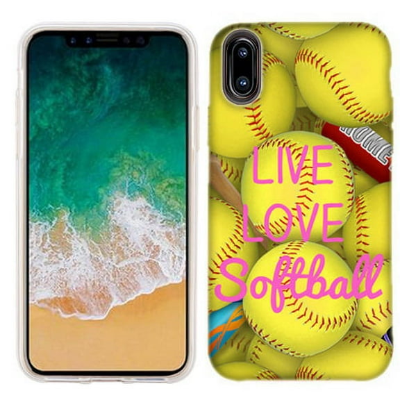 MUNDAZE Live Love Softball Case Cover For Apple iPhone X