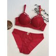 thumbnail image 1 of Ropa interior push-up de pecho pequeño para mujer, conjunto de sujetador sexy de encaje anticaída con colector de pecho, sujetador superior grande que revela el pecho, 1 of 6