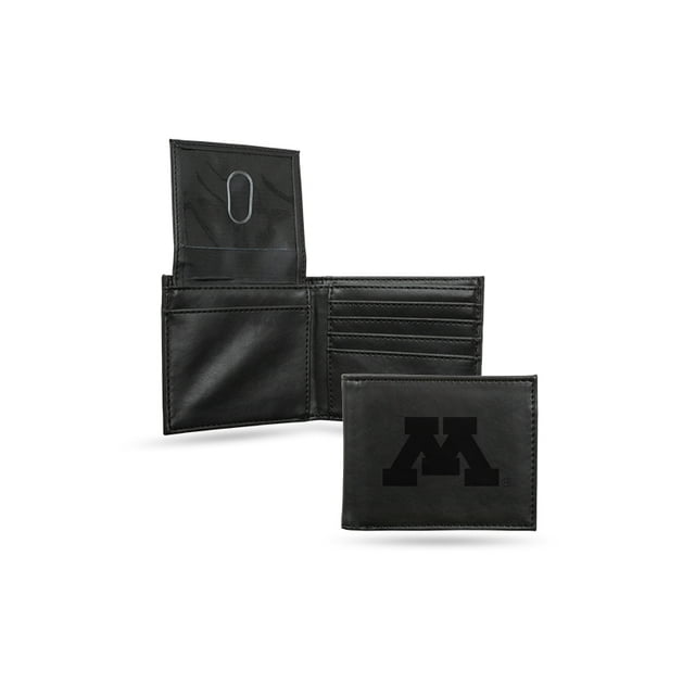 Minnesota Golden Gophers Laser Engraved Black Billfold Wallet