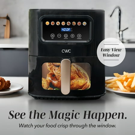 Cook With Color Digital Air Fryer, 5.2Qt Basket, 1400W, 8 Presets, Black