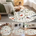 thumbnail image 5 of Round Rugs 4Ft, Pastoral Botanical Round Area Rug Washable Indoor Throw Carpet, Summer Birds Spring Floral Soft Non Slip Circle Rug for Kitchen Nursery Room Home Decor Aesthetic, 5 of 8
