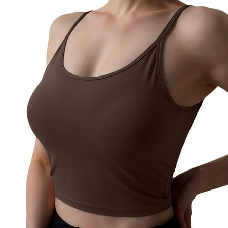 oqasdz Bras for Women Comfort Cordless Backless Spongeless Tank Top with Convertible Shoulder Straps Sports Bra