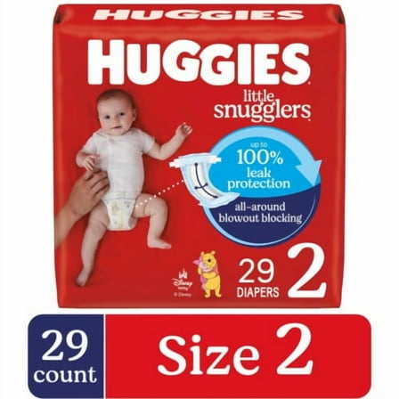 Huggies Little Snugglers Baby Diapers Size 2 (12-18 lbs) 29 count - Pack of 2