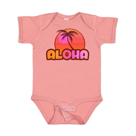 

Inktastic Pink Aloha Palm Gift Baby Girl Bodysuit