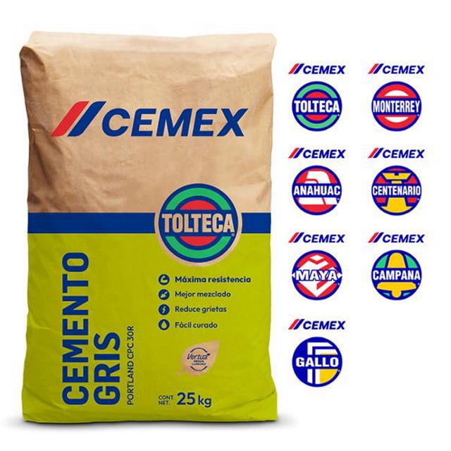 cemento extra gris cemex 25 kg