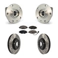 thumbnail image 1 of Transit Auto Front Hub Bearing Assembly Coated Drilled Slotted Disc Brake Rotors and Ceramic Pads Kit for Car 2017-2019 Volkswagen Golf Alltrack with 80mm Pilot Diameter KBB-103287, 1 of 11