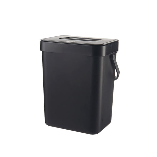 Toystoory Cubo de basura, cesto de basura, cesto de basura, ahorro de espacio, tamaño compacto, multiusos, reciclaje de alimentos, utensilios de cocina, Organizadores de utensilios de cocina Negro 3L Toystoory HA084422-01