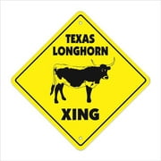 12 x 12 in. Texas Longhorn Crossing Zone Xing Sign