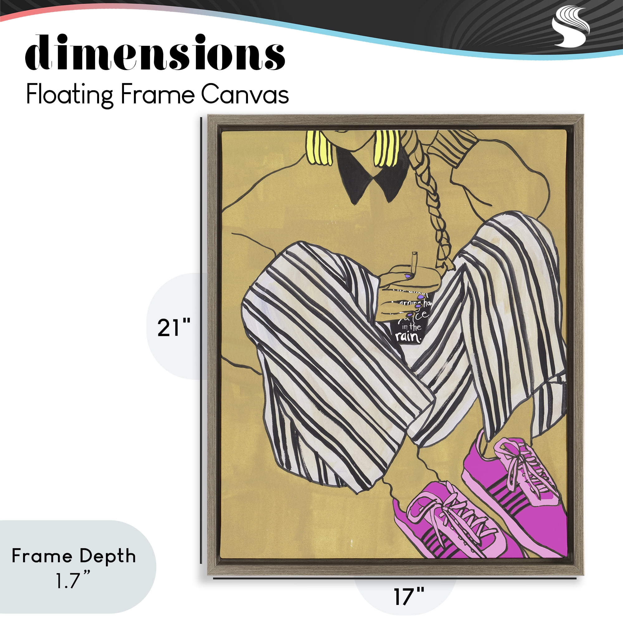 Stupell Industries Crimson Thread Fashionista Brown Framed Floater Canvas Wall Art, design by Melissa Wang