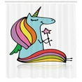 thumbnail image 3 of Ambesonne Unicorn Shower Curtain, Doodle Mythical Animal, 69"Wx84"L, Multicolor, 3 of 3