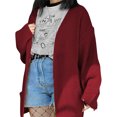 thumbnail image 2 of Gvmfive Women Casual Solid Open Front Knit Cardigan, 2 of 6