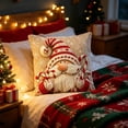 thumbnail image 2 of huayou Faceless Gnome Candy Cane Christmas Throw Pillow Cover 17.72×17.72in Soft Cushion Case for Sofa Couch Bedroom Living Room Farmhouse Holiday Decoration, 2 of 6