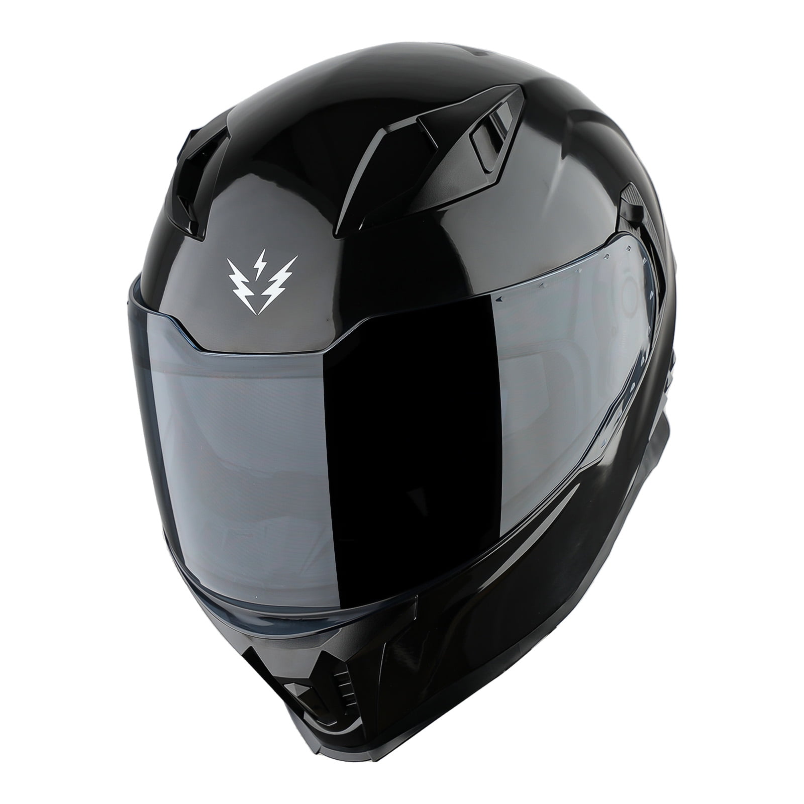 1Storm Motorcycle Full Face Helmet for Adults Men and Women Street Bike Racing Helmet DOT Approved with one Extra Clear Shield: KT828 Glossy Black