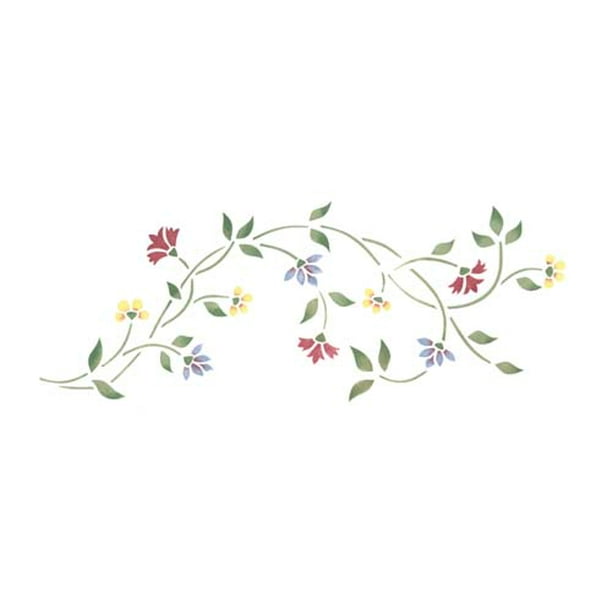 Small Floral Border Wall Stencil SKU 3482 by Designer Stencils