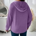 thumbnail image 4 of Ltctricy Plus Size Tops for Women Casual Loose Long Sleeve V Neck Curved Hem Ribbed Knit T Shirts Lightweight Tunic Hoodies(Purple,4X-Large), 4 of 7