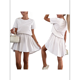 thumbnail image 3 of Vestidos de Verano A Rayas para Mujer 2025, Cuello Redondo, Corta, Bloque de Color, Vestido Informal Tipo Camiseta, Corte A. Albaricoque XL, 3 of 7