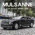 thumbnail image 2 of Diecast 1:24 Scale Bentley Mulsanne Alloy Model Car Collection Vehicle Simulation Sound & Light Metal Toy Car Toy For Kids Gift Gold with box, 2 of 6