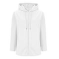 thumbnail image 6 of Womens Cardigan Knitted Hoodies Long Sleeve Hooded Tops Full Zip Hoody Jackets Lightweight Sweatshirt Womens Casual Hoodies Zipped Sweater Tops with Pockets white XXL, 6 of 7