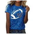 thumbnail image 1 of Blusas de Manga Corta para las Mujeres, Moda Impresa Cuello Redondo Camiseta Superior, Ligero Poliéster Casual, 1 of 5