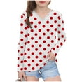 thumbnail image 3 of Tranfacy Chemises à Manches Longues pour Filles 2-14 Ans, Mode Décontractée, Col en V, Manches Longues, Printemps et Automne, 3 of 7