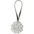 thumbnail image 2 of Yule Single Window Curtain Holdback Tieback, Decorative Magnetic Clip Drapery Tie Back, Elegant Bling Diamond Floral Design - Silver, 2 of 5