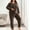 a10001_Brown, variant on Womens Plus Size Pajamas Sets Nightwear Long Sleeved Tops and Pants,Loungewear Pajamas for Women 2 Pieces
