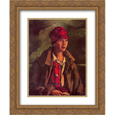 Jose Gutierrez Solana 2x Matted 20x24 Gold Ornate Framed Art Print 'Portrait of Mrs. Amalia Gutierrez-Solana'