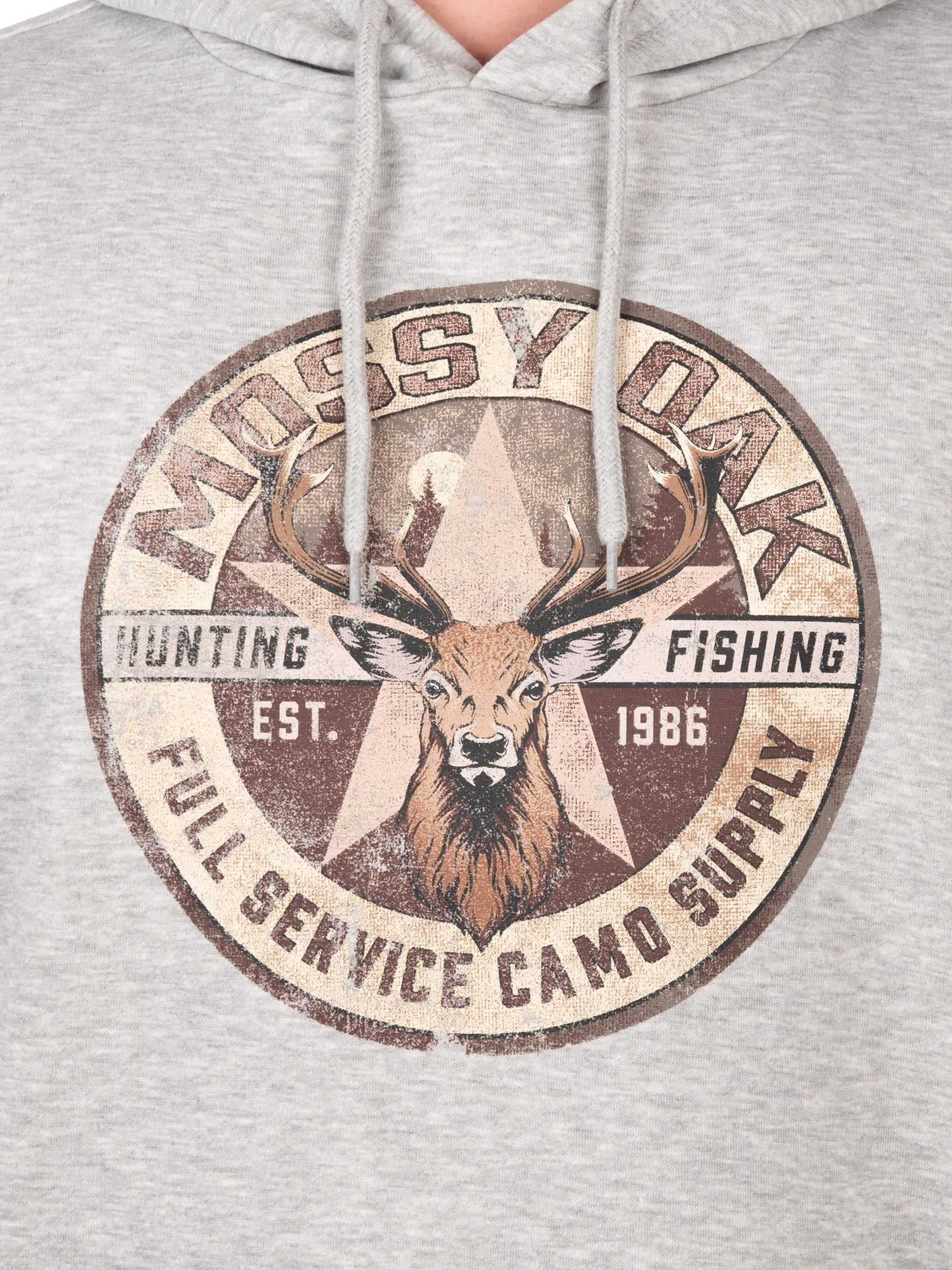 Vintage Mossy Oak Heather Grey Gas V2 Men's Graphic Hoodie