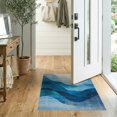 thumbnail image 2 of ODIKA 2'x3' Washable Accent Rug Pet Friendly, Bedside Mat Abstract Modern Ocean Watercolor Motif With Distressed Border for Bedroom, Nursery, RV, 2 of 7