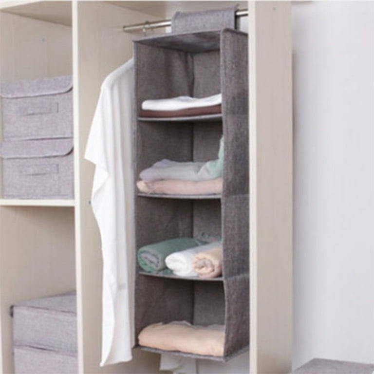 3 Shelves Hanging Closet Organizer With 1 Underwear/socks Drawer