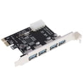 thumbnail image 1 of PCI-E USB 3.0 Hub Adapter Expansion Card 4 USB Port w/4PIN Power Supply Port, 1 of 5