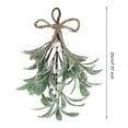 thumbnail image 4 of Deyuer Artificial Mistletoe Branch Christmas Hanging Faux Mistletoe Ornament with Bow Glitter Leaves Simulated Mistletoe Branch for Garland Bouquet Door.White 2pcs, 4 of 8