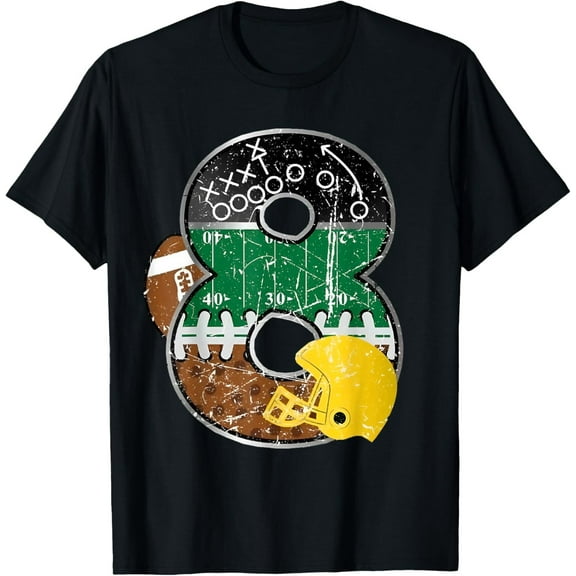 Sam Soft Bro I'M 8 Bruh It'S My 8Th Birthday Football Boy 8 Years Old T-Shirt