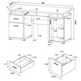 thumbnail image 5 of Tracy 55-inch 2-drawer Wood Office Computer Desk Cappuccino, 5 of 12