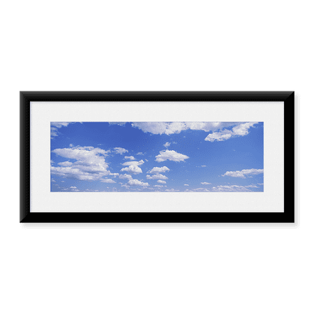 Framed Art Print, White fluffy clouds by Panoramic Images, 25-7/8" x 9-7/8"